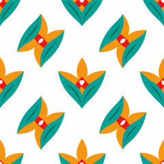 Fototapeta premium Shameless Flower Pattern Design Vector Illustration