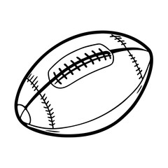 Obraz premium Hand Drawn American Football Illustration Vintage Outline Style Sports 