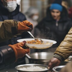Warm Meal at Soup Kitchen: Helping Hand