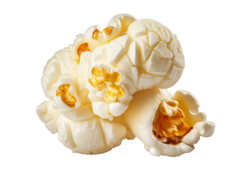 einzelnes Popcorn isoliert auf weißen Hintergrund, Freisteller