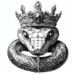 A snake with a crown on its head