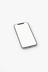 Elegant smartphone lies on a minimalist white surface, reflecting modern technology and sleek design, perfect for digital exploration and creativity