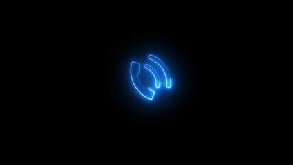  Neon Phone Call Icon Illustration.