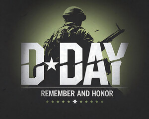 D-Day Remembrance and Honor with Military Star Design for Memorial Event Graphics