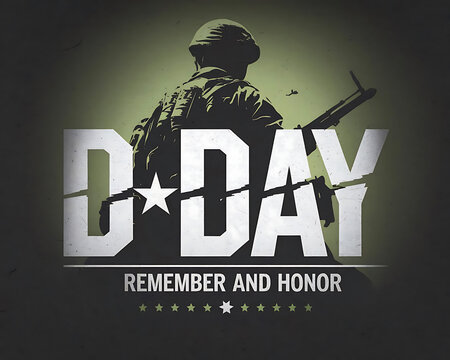 D-Day Remembrance and Honor with Military Star Design for Memorial Event Graphics