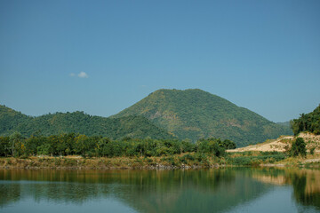 View of landscape mountain and forest at Suan Phueng, Thailand