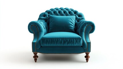 Fototapeta premium Comfortable armchair on white background. Interior element