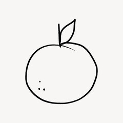 Orange fruit doodle collage element vector