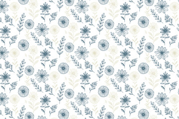 seamless sketch pattern featuring continuous floral line drawings for stylish home and apparel use


