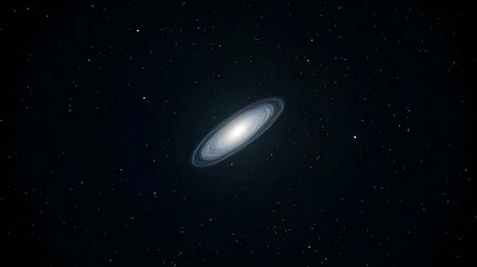 Naklejka premium Spiral Galaxy Displaying Blue And White Hues With Numerous Stars Against A Black Background