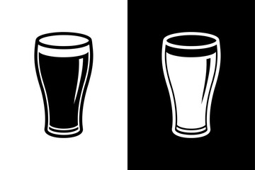 Foamy Beer Mug Icon High-Contrast Vector Illustration.