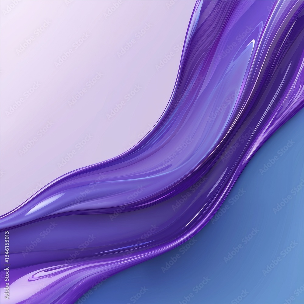 Poster a smooth, flowing abstract design featuring shades of purple and blue, creating a calming and modern