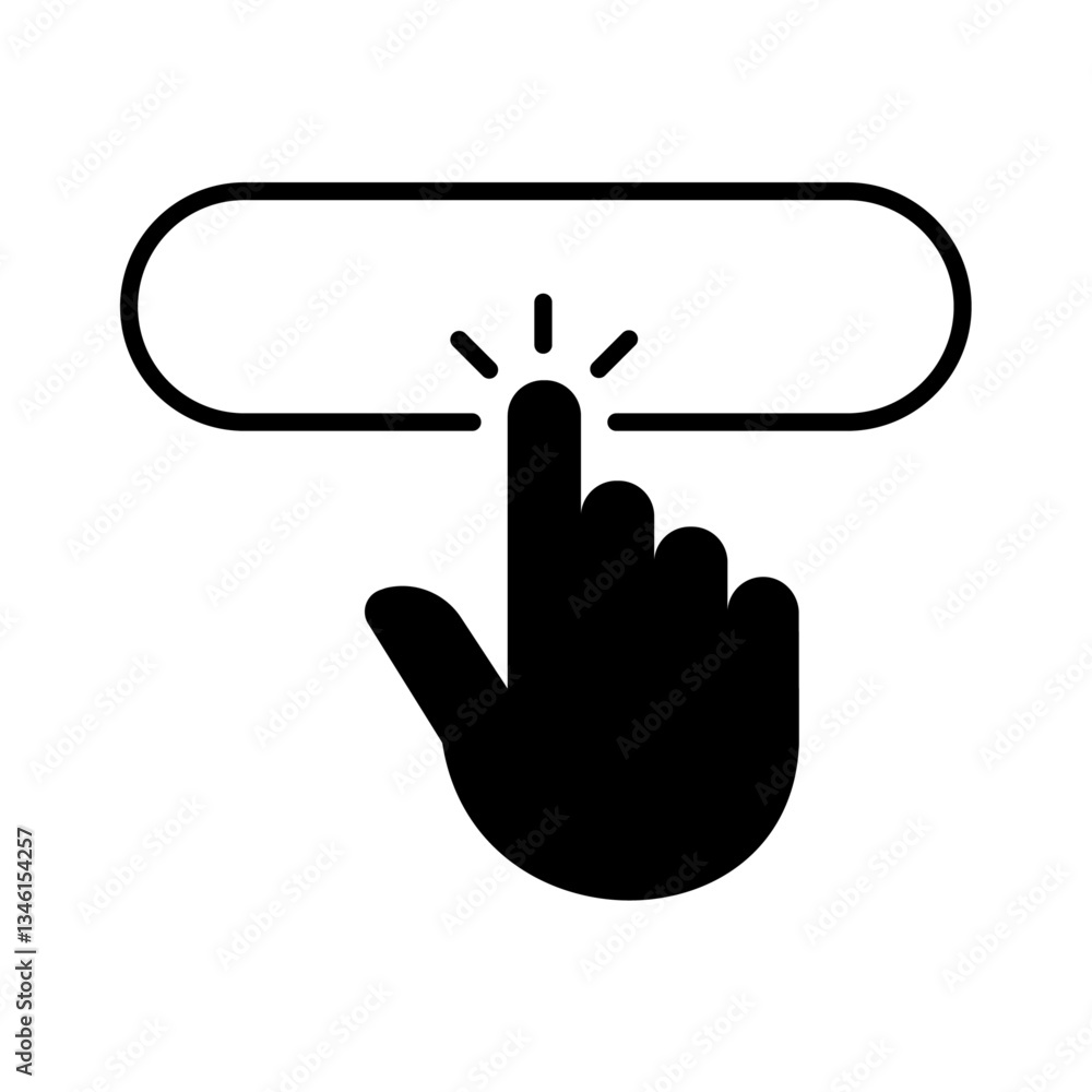 Poster clicking the button icon. click button symbol. vector stock illustration.