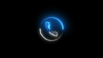  Neon Phone Call Icon Illustration.
