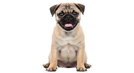 Obraz premium Pug puppy sitting isolated on transparent background png