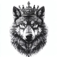 Fototapeta premium A wolf with a crown on its head