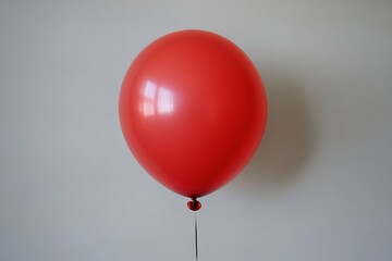 A red balloon on a white backdrop, isolated. Generative Ai