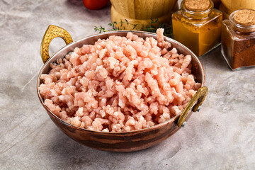 Homemade Raw pork minced meat