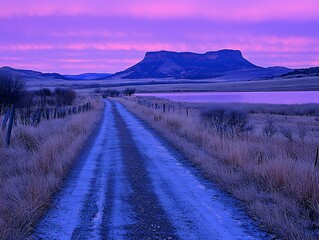 Sunrise road, mesa, prairie lake