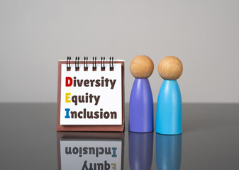 Diversity, Equity, and Inclusion DEI workplaces, people figures. Equal opportunities for people of...