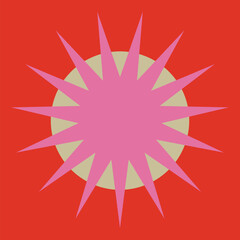 Psychedelic retro two tone geometric star design element vector