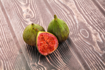 Ripe green raw juicy fig