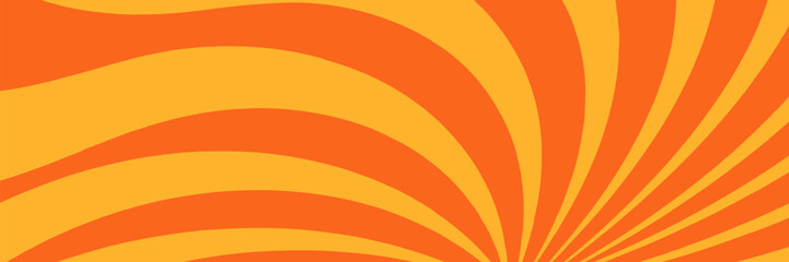 Abstract orange radial stripes background. Vector illustration.