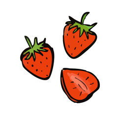 Fraises dessin illustration vectorielle