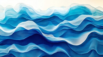 Fototapeta premium The image is a blue wave with white foam