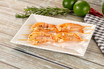 Grilled prawn skewerfor snack