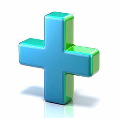 Fototapeta premium symbol plus on white background isolated 3d illustration