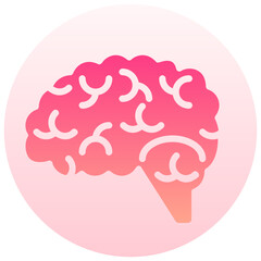brain vector round gradient icon 
