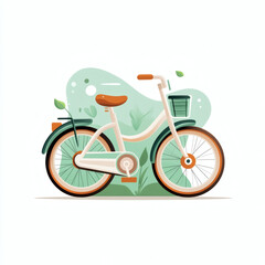 Fototapeta premium Minimalistic bicycle design in green nature background 