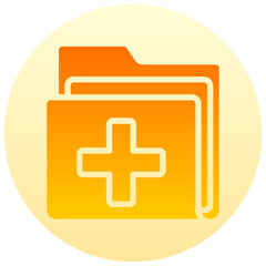 Obraz premium medical folder vector round gradient icon 