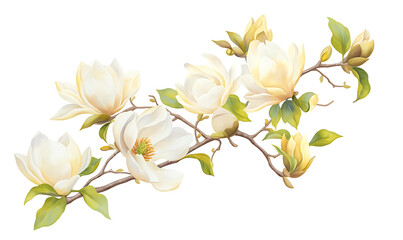 Fototapeta premium Creative 2D Doodle Floral Illustrations on White Background