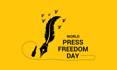 World press freedom day concept Vector illustration of background. World Press Freedom Day is observed annually on May 3rd. Criminalizing journalism crimes should end with impunity. Design for banner.