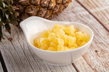 Dry yellow sweet pineapple candy