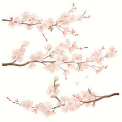 Creative 2D Doodle Floral Illustrations on White Background