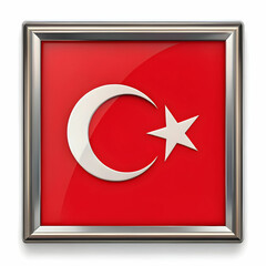 Obraz premium turkish flag design with flag frame