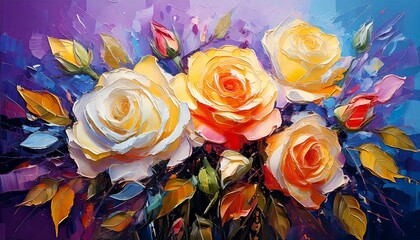 장미 유화 그림