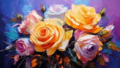 장미 유화 그림