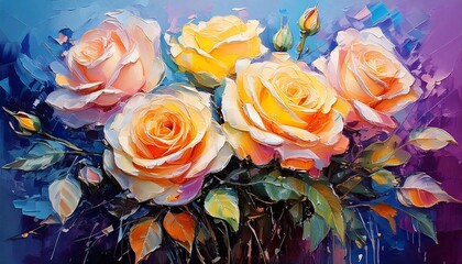 장미 유화 그림