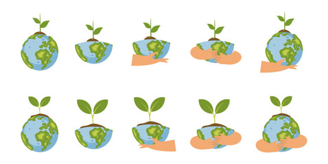 Colorful Reforestation Illustration