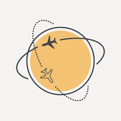 Yellow international travel icon vector