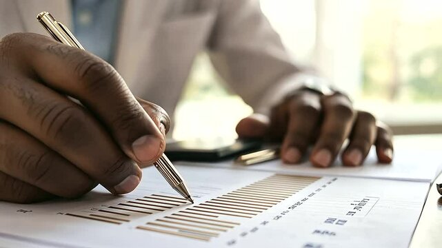 2_Scientist analyzing data on a chart for hypothesis testing