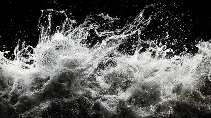 Obraz premium Water Splashing on Dark Background