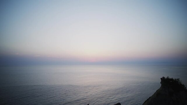 sea, rocky, dusk, horizon, magic time, calm