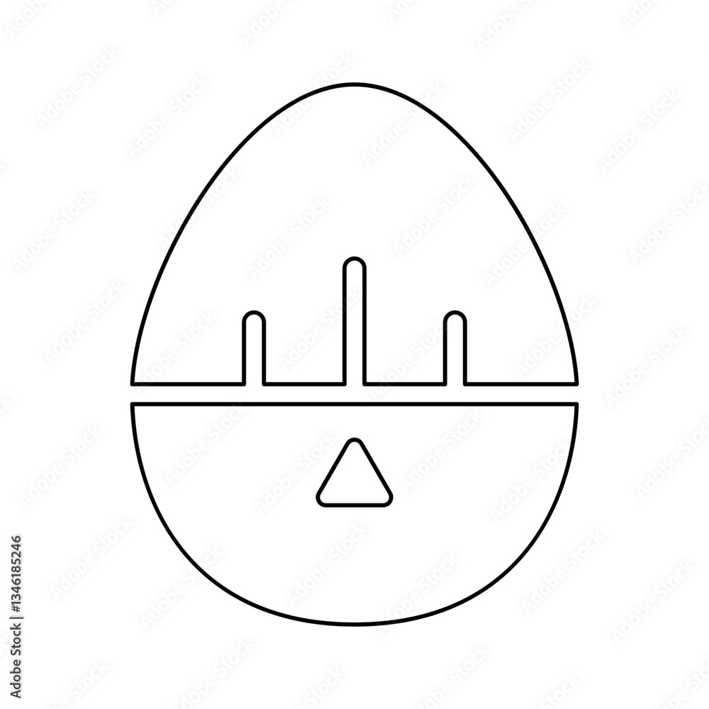 Poster egg timer icon in line style