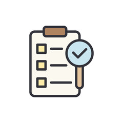 Fototapeta premium Audit report colored icons, minimalist vector illustration ,simple transparent graphic element .Isolated on white background