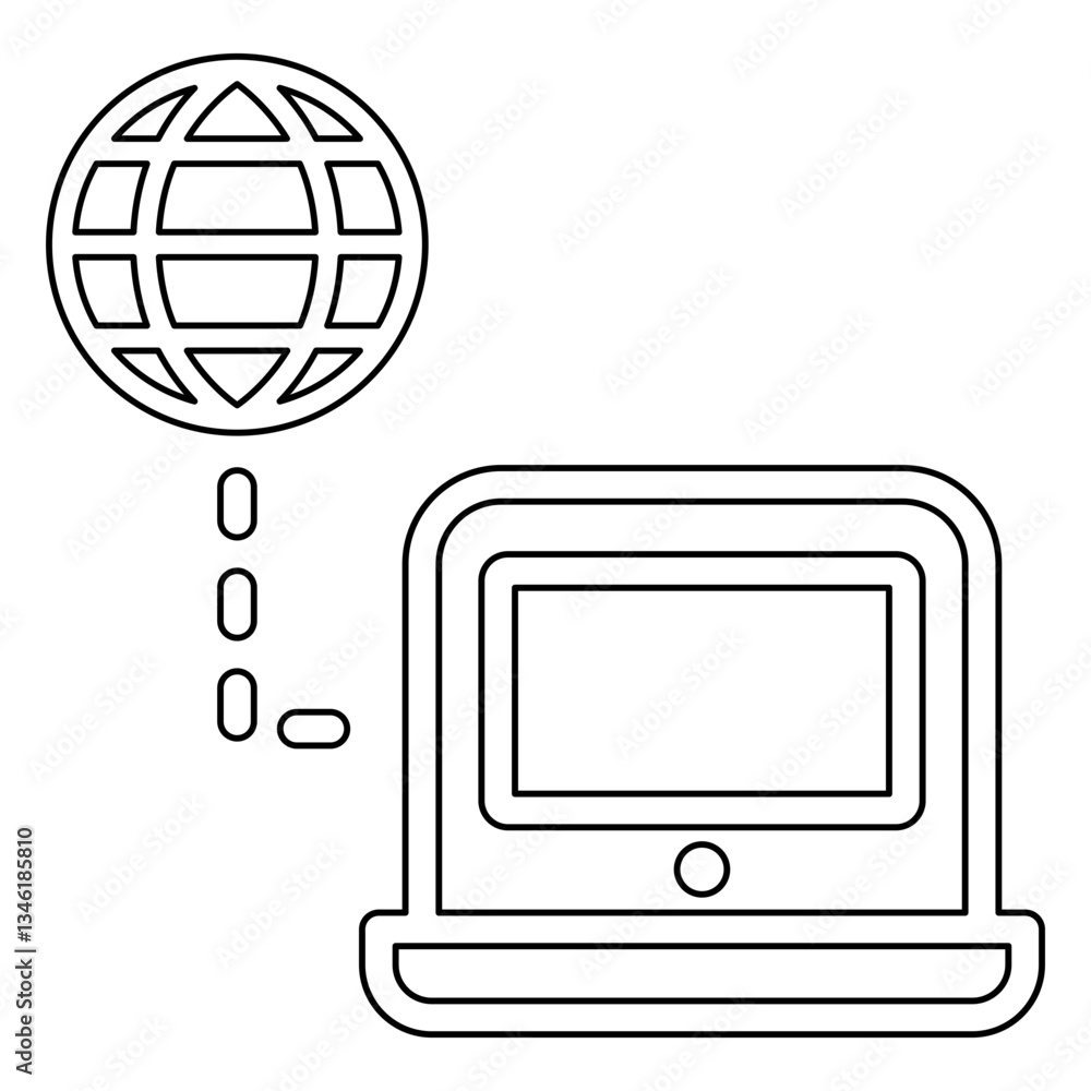 Poster internet connection icon in line style